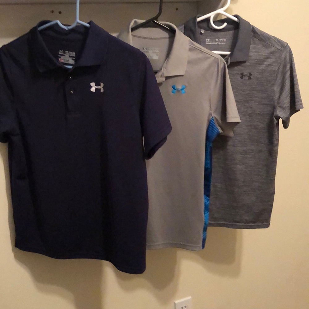 **SOLD!!!Lot of 3 Youth UA polos size XL (10/12)